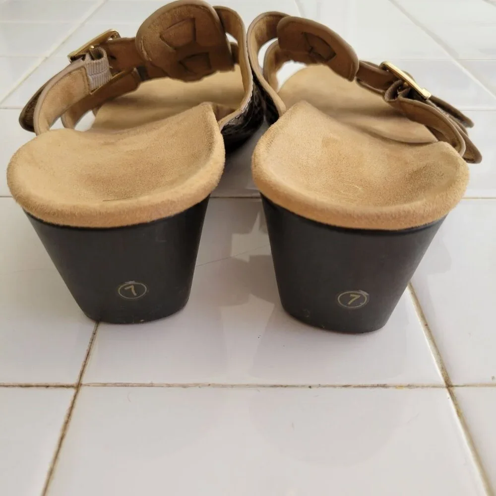 Vionic 7 Snakeskin Print Wedge Sandals RADIA‎ Open Toe Summer Cruise Vacation - Picture 4 of 8